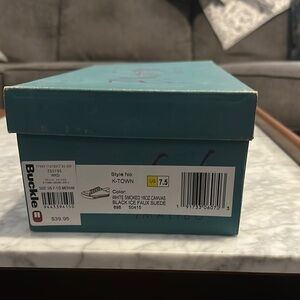 Buckle Blowfish bLack ice faux suede canvas shoes size 7.5